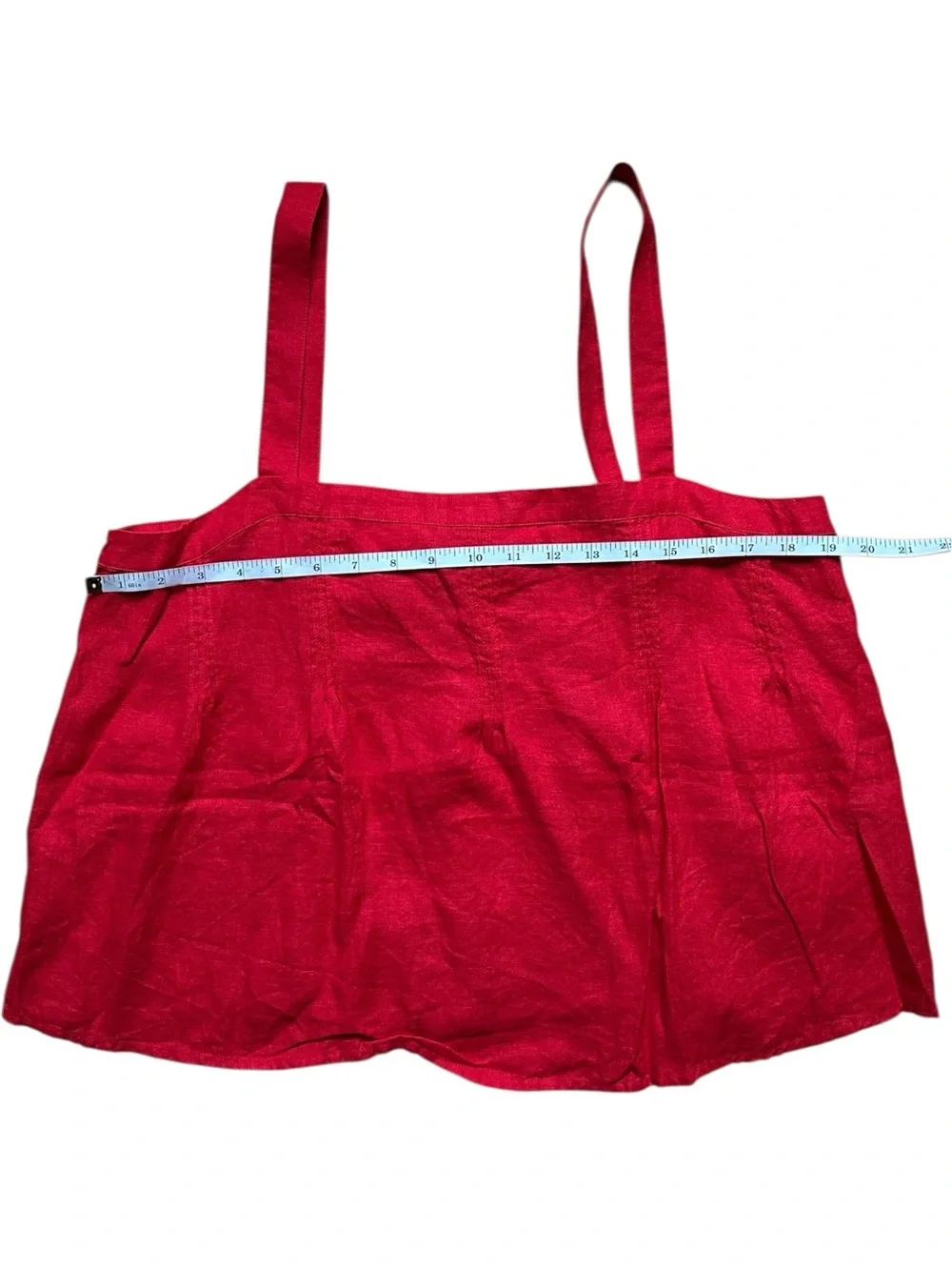 J. Crew Red Square-Neck Linen Camisole